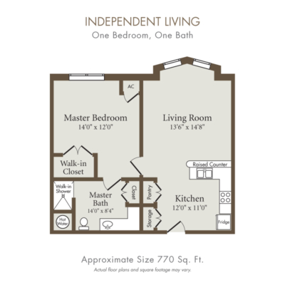 Independent Living - One Bed, One Bath Retirement Home - Holly Hall - Houston Texas