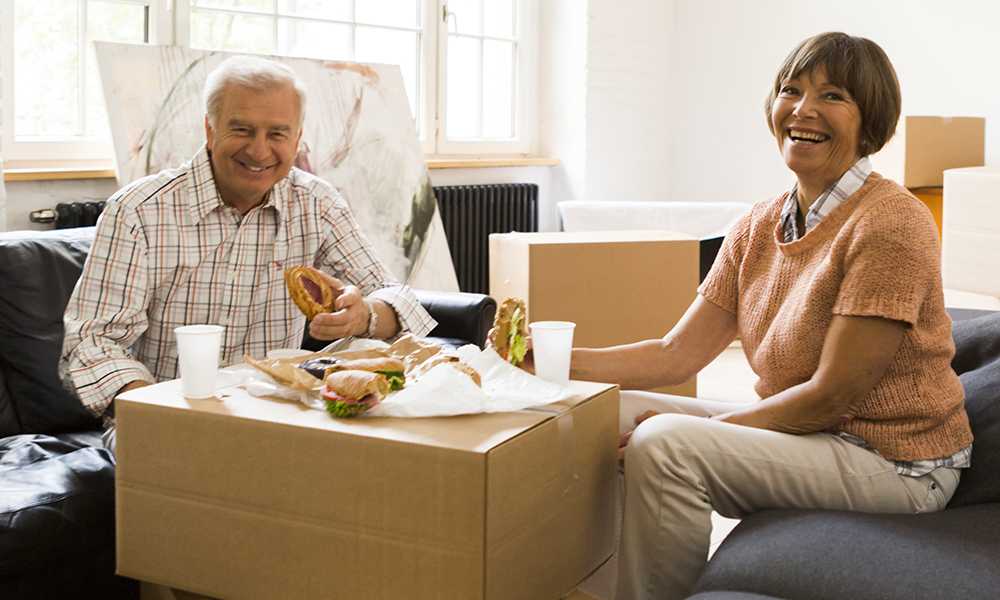 Move-in Specials Happy older couple moving house - Holly Hall - Holly Hall Event - Retirement Apartments in Houston TX